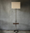 Metal Floor Lamp with Leather Drink Ledge