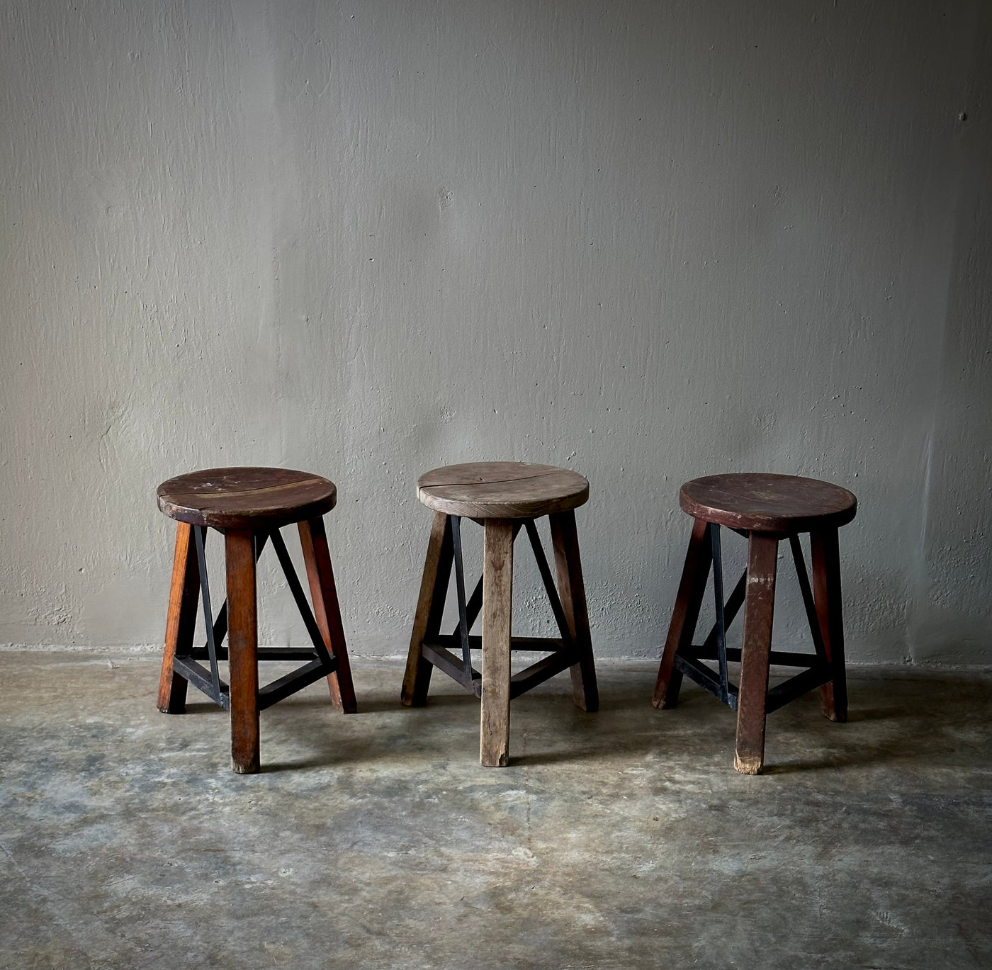 Industrial Wooden Stool