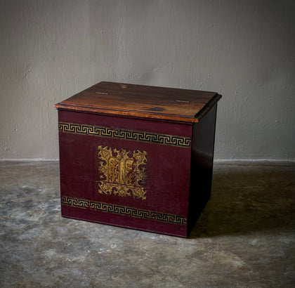 Tole Box With Mahogany Lift Top