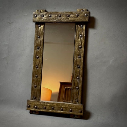 Copper and Brass Embossed Mirror