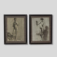 Pair of Academic Charcoal Drawings