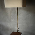 Metal Floor Lamp with Leather Drink Ledge