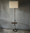 Metal Floor Lamp with Leather Drink Ledge