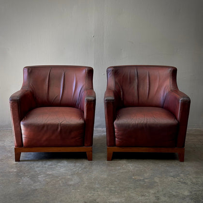 Pair of Dutch Leather Chairs