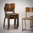 Metal and Wood Dining Chairs