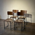 Metal and Wood Dining Chairs