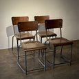 Metal and Wood Dining Chairs