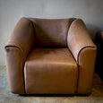 Pair of De Sede Lounge Chairs With Ottoman