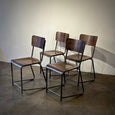 Metal and Wood Dining Chairs