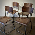 Metal and Wood Dining Chairs