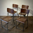 Metal and Wood Dining Chairs