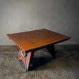 Atypical Oak and Leather Table