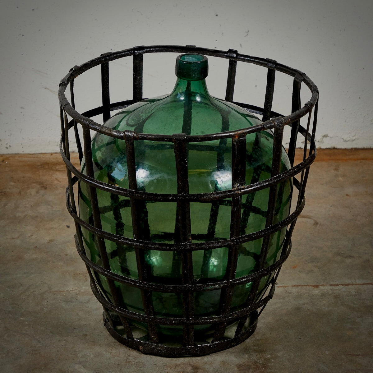 Bottle in Metal Basket