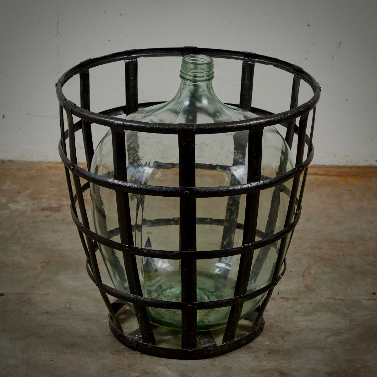 Bottle in Metal Basket