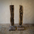 Two Wooden Floor Lamps