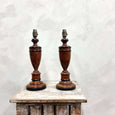 Pair of Painted Wood Lamps