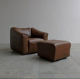 Pair of De Sede Lounge Chairs With Ottoman