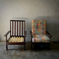 Pair of Wenge Wood Arm Chairs