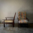 Pair of Wenge Wood Arm Chairs