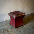 Tufted Leather Ottoman or Stool