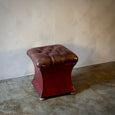 Tufted Leather Ottoman or Stool