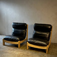 Pair of Wood and Leather Chairs