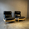 Pair of Wood and Leather Chairs