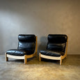 Pair of Wood and Leather Chairs