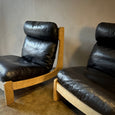 Pair of Wood and Leather Chairs