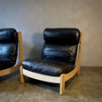 Pair of Wood and Leather Chairs