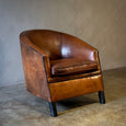 Deco Style Sheepskin Leather Arm Chair