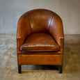 Deco Style Sheepskin Leather Arm Chair