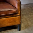 Deco Style Sheepskin Leather Arm Chair