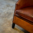 Deco Style Sheepskin Leather Arm Chair