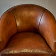 Deco Style Sheepskin Leather Arm Chair