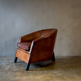 Deco Style Sheepskin Leather Arm Chair