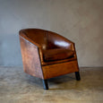 Deco Style Sheepskin Leather Arm Chair