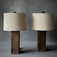 Pair of Ribbed Ceramic Table Lamps