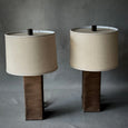 Pair of Ribbed Ceramic Table Lamps