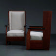 Pair of Haagse School High Back Armchairs