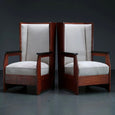 Pair of Haagse School High Back Armchairs