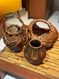 BV53 | Set of 6 Taisho Era Japanese Hanakago Bamboo Baskets