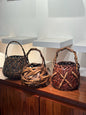 BV53 | Set of 6 Taisho Era Japanese Hanakago Bamboo Baskets