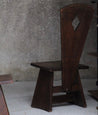 Pair of Early 20th Century French Low Rustic Oak Chairs