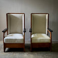 Pair of Haagse School High Back Armchairs