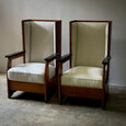 Pair of Haagse School High Back Armchairs