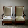 Pair of Haagse School High Back Armchairs