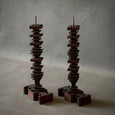 Pair of Tramp Art Candlesticks