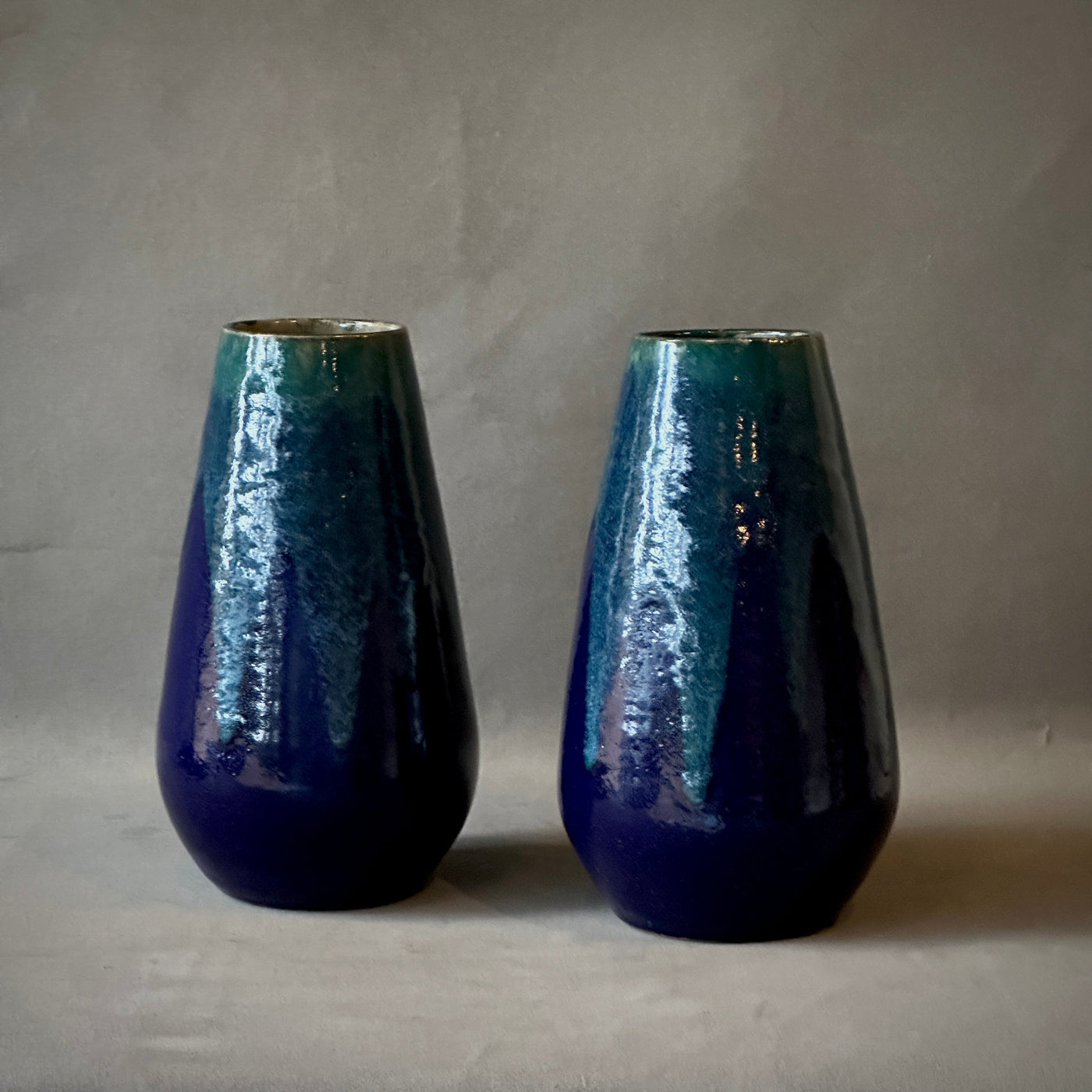 Large Pair Blue Vases