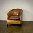 Deco Style Sheepskin Leather Armchair